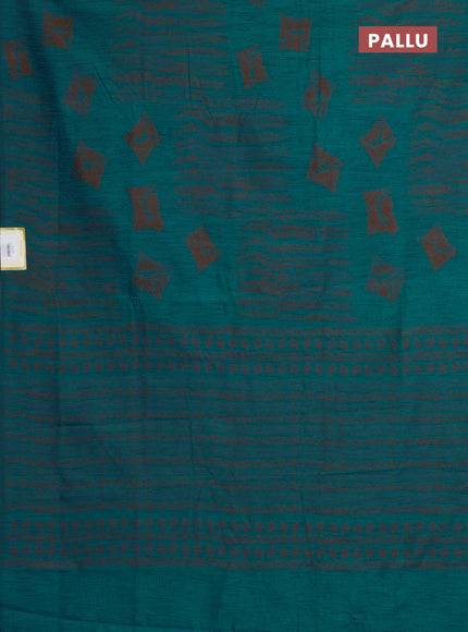 Banarasi semi matka saree teal blue with allover thread weaves and thread woven border