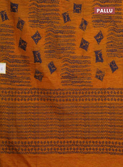 Banarasi semi matka saree dark mustard with allover thread weaves and thread woven border