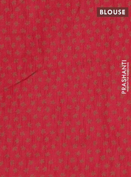 Banarasi semi matka saree maroon with allover leaf thread woven buttas in borderless style