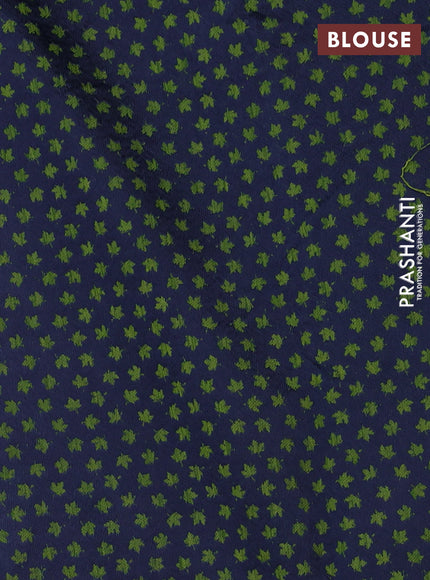 Banarasi semi matka saree light green with allover leaf thread woven buttas in borderless style