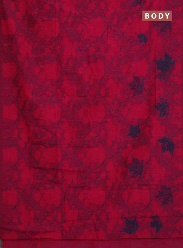 Banarasi semi matka saree pink with allover leaf thread woven buttas in borderless style