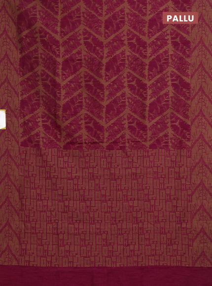 Banarasi semi matka saree dark magenta pink and brown with allover thread weaves and thread woven border