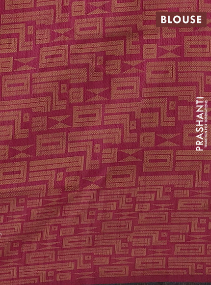 Banarasi semi matka saree dark magenta pink and brown with allover thread weaves and thread woven border