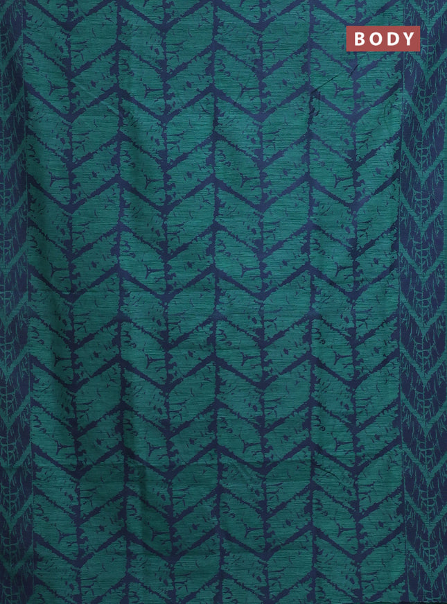 Banarasi semi matka saree teal green and blue with allover thread weaves and thread woven border