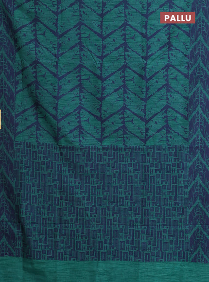 Banarasi semi matka saree teal green and blue with allover thread weaves and thread woven border