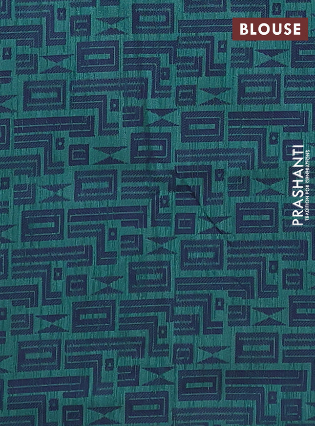 Banarasi semi matka saree teal green and blue with allover thread weaves and thread woven border