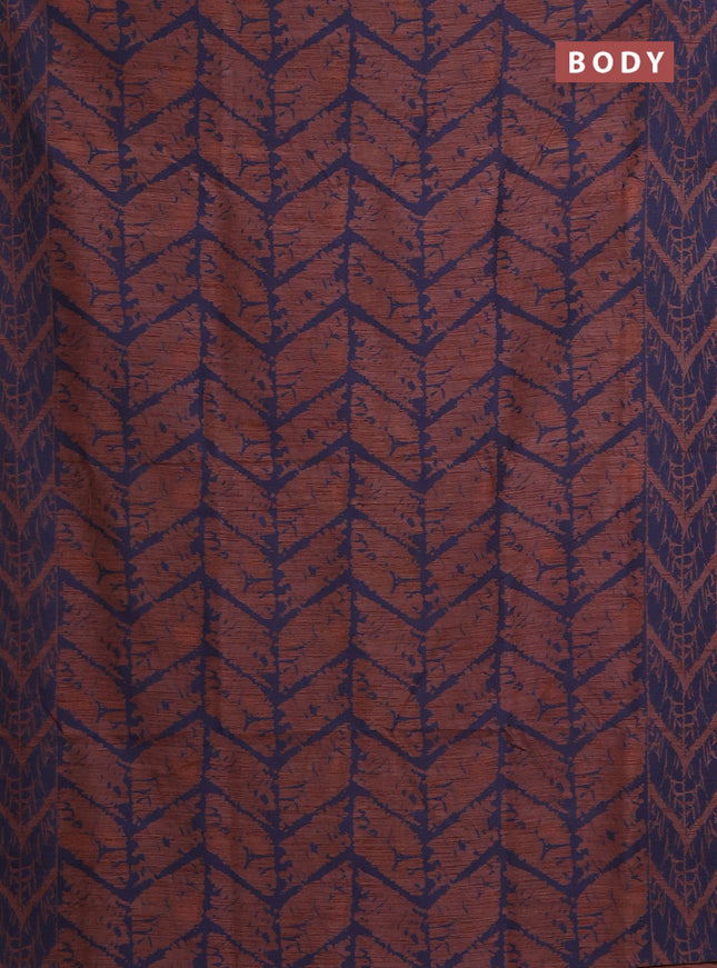 Banarasi semi matka saree brown and blue with allover thread weaves and thread woven border