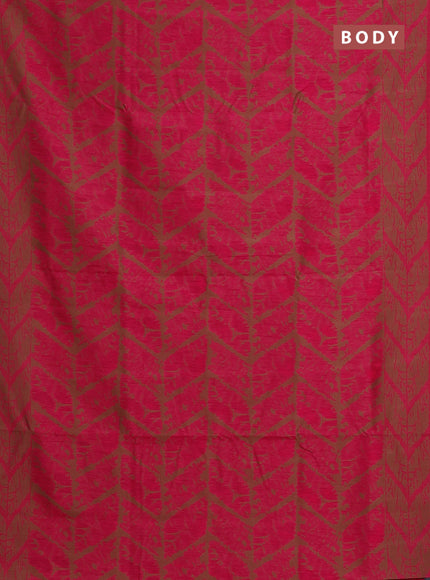 Banarasi semi matka saree pink and brown with allover thread weaves and thread woven border