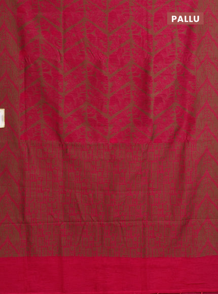 Banarasi semi matka saree pink and brown with allover thread weaves and thread woven border