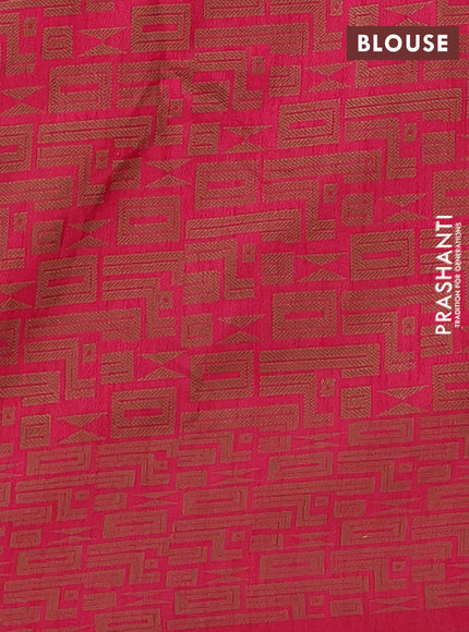 Banarasi semi matka saree pink and brown with allover thread weaves and thread woven border