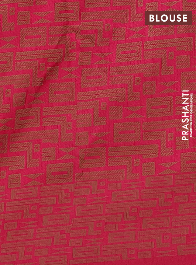 Banarasi semi matka saree pink and brown with allover thread weaves and thread woven border