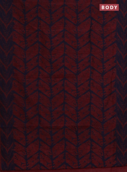 Banarasi semi matka saree maroon and blue with allover thread weaves and thread woven border