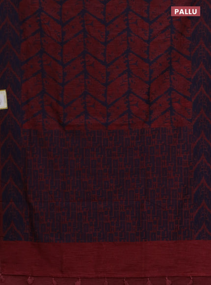 Banarasi semi matka saree maroon and blue with allover thread weaves and thread woven border