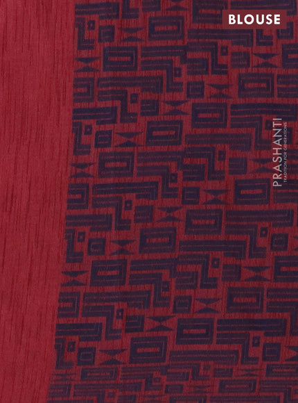 Banarasi semi matka saree maroon and blue with allover thread weaves and thread woven border