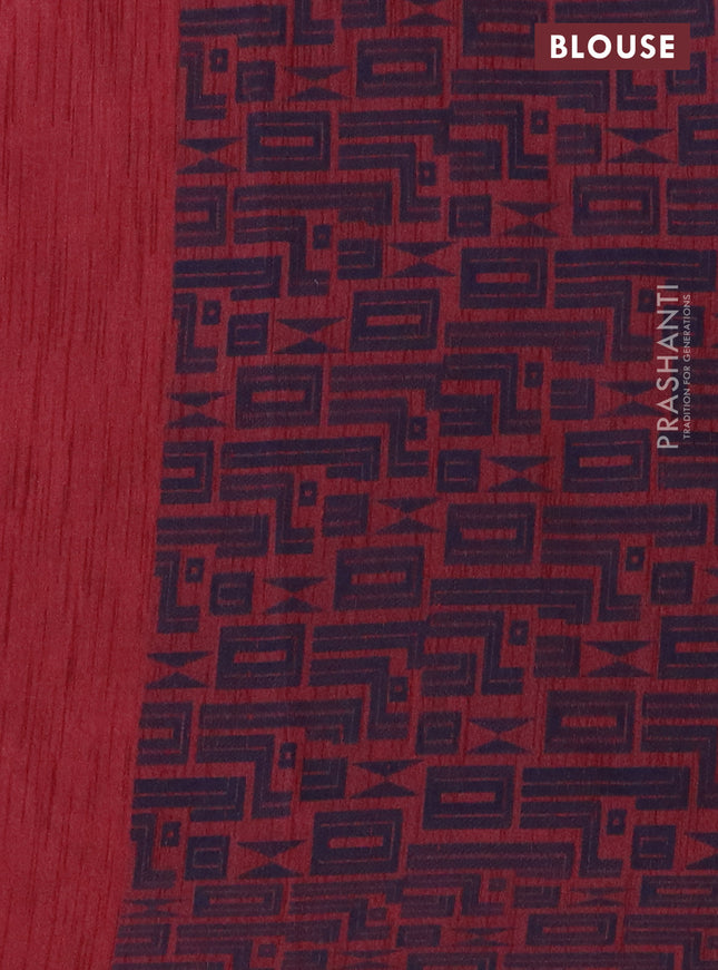 Banarasi semi matka saree maroon and blue with allover thread weaves and thread woven border