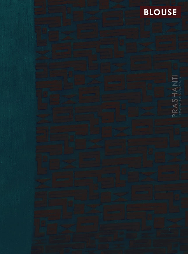 Banarasi semi matka saree cs blue and brown with allover thread weaves and thread woven border