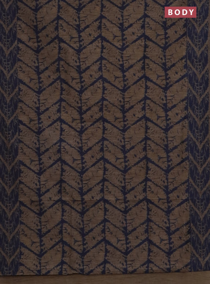 Banarasi semi matka saree chikku shade and blue with allover thread weaves and thread woven border