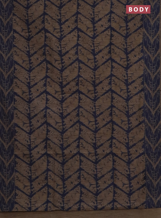 Banarasi semi matka saree chikku shade and blue with allover thread weaves and thread woven border