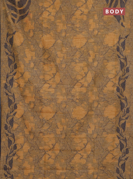 Banarasi semi matka saree sandal with allover thread weaves in borderless style