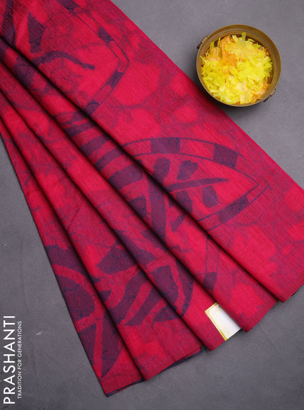 Banarasi semi matka saree pink with allover thread weaves in borderless style