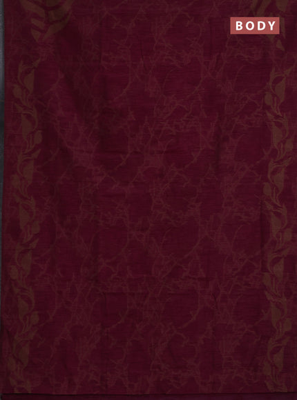 Banarasi semi matka saree wine shade with allover thread weaves in borderless style