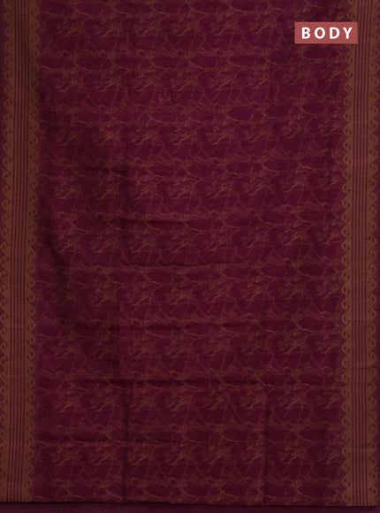 Banarasi semi matka saree wine shade with allover thread weaves and thread woven border