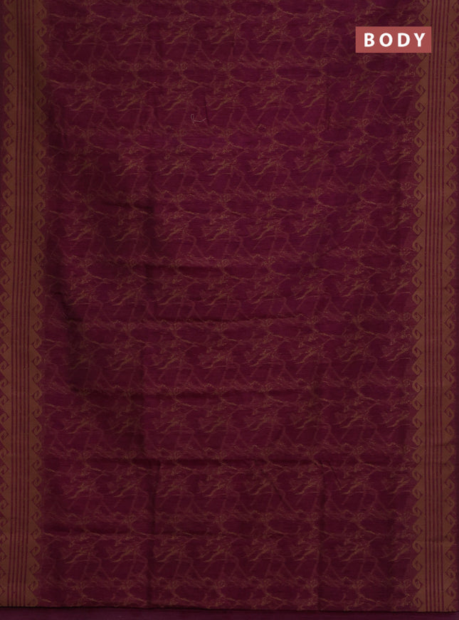 Banarasi semi matka saree wine shade with allover thread weaves and thread woven border