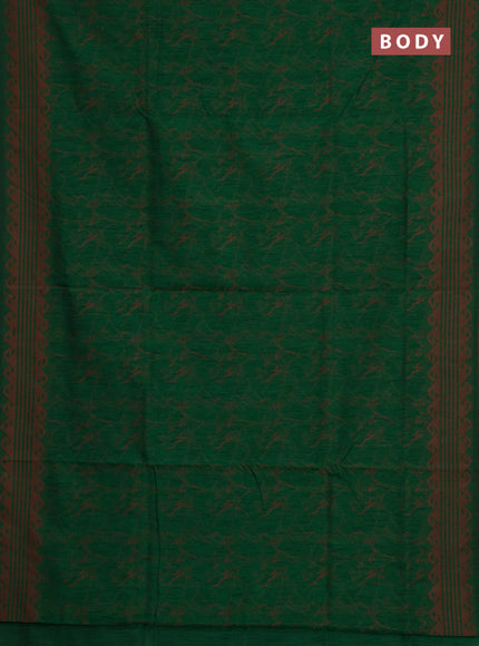 Banarasi semi matka saree green with allover thread weaves and thread woven border