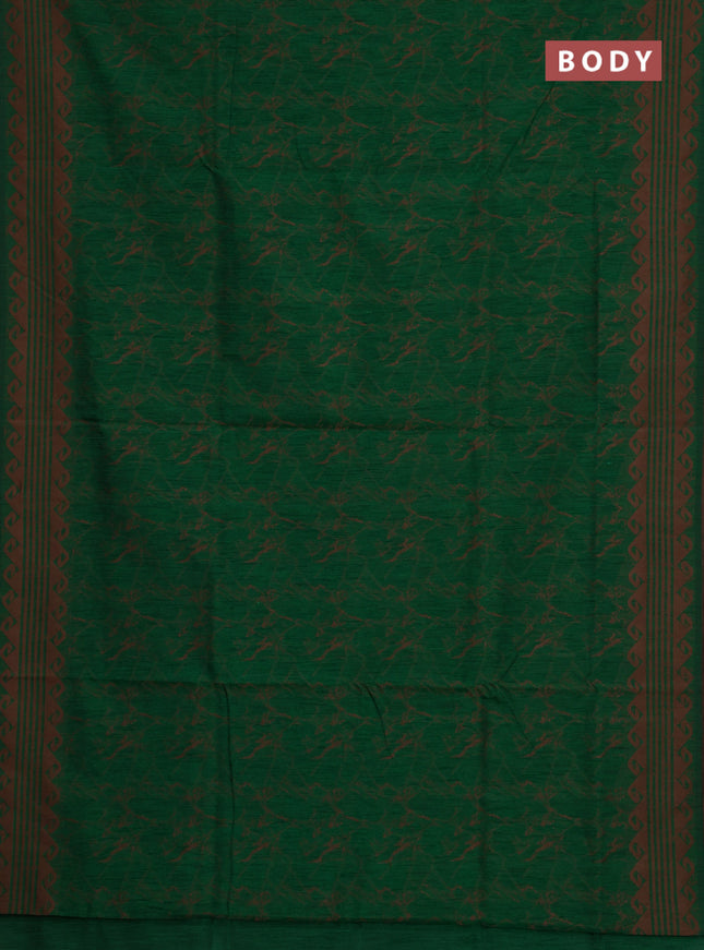 Banarasi semi matka saree green with allover thread weaves and thread woven border