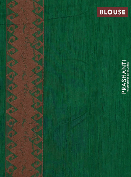 Banarasi semi matka saree green with allover thread weaves and thread woven border