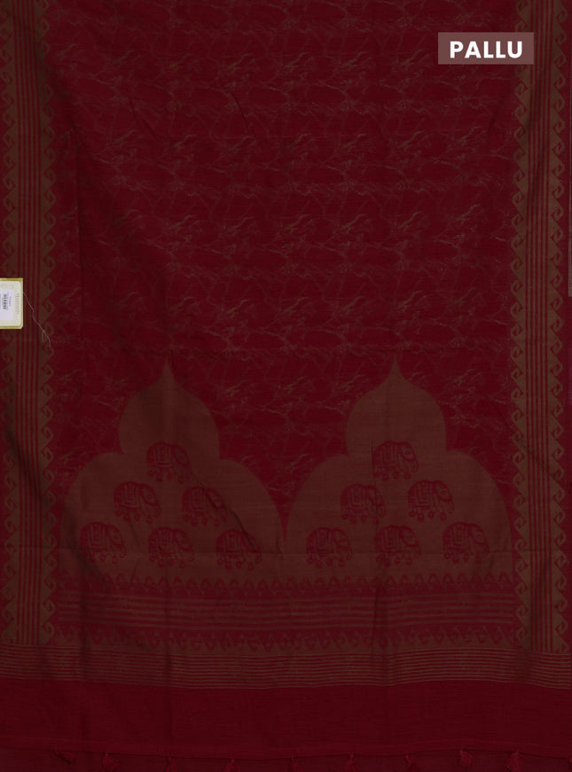 Banarasi semi matka saree kumkum red with allover thread weaves and thread woven border