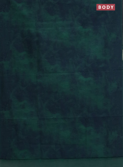 Banarasi semi matka saree teal green shade with allover thread weaves in borderless style