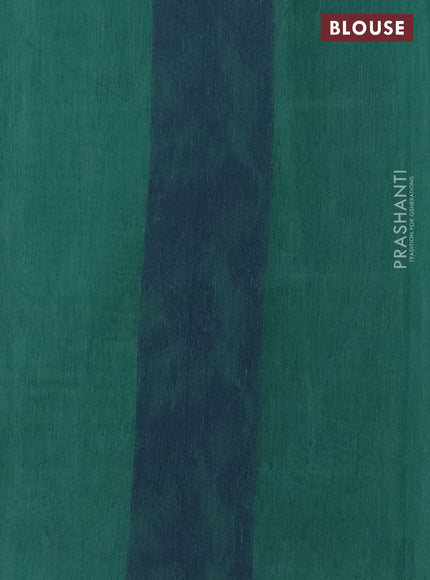 Banarasi semi matka saree teal green shade with allover thread weaves in borderless style