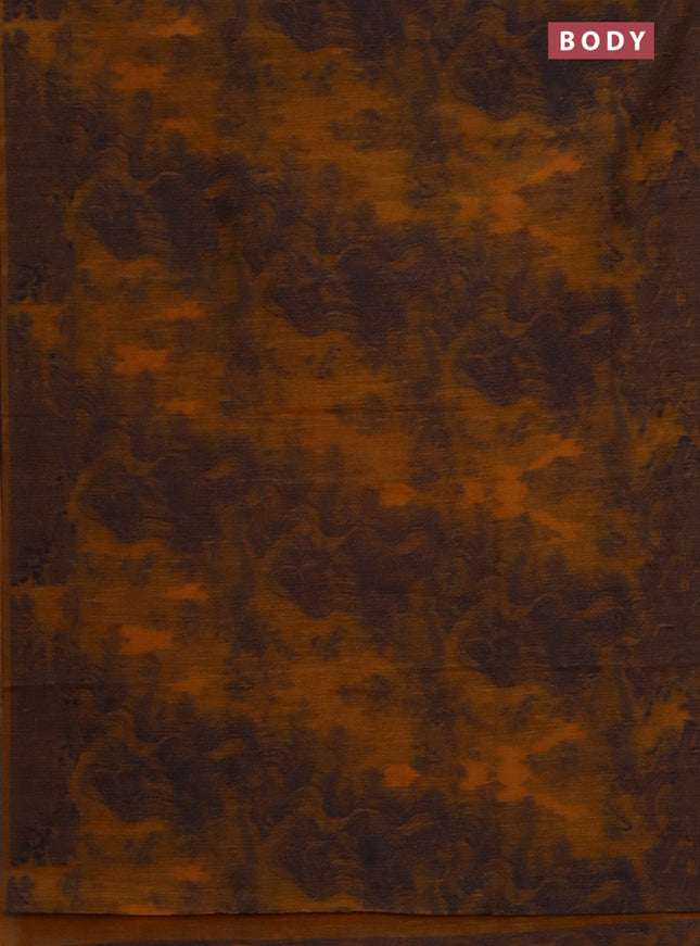 Banarasi semi matka saree mustard yellow with allover thread weaves in borderless style