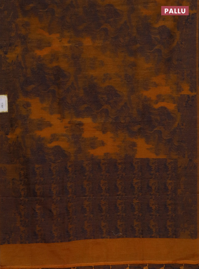 Banarasi semi matka saree mustard yellow with allover thread weaves in borderless style