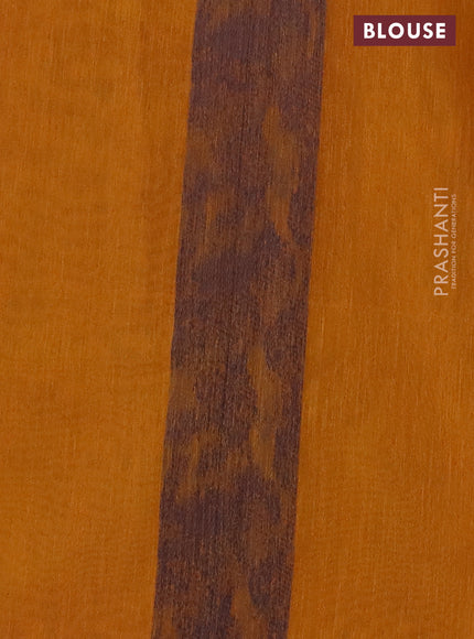 Banarasi semi matka saree mustard yellow with allover thread weaves in borderless style