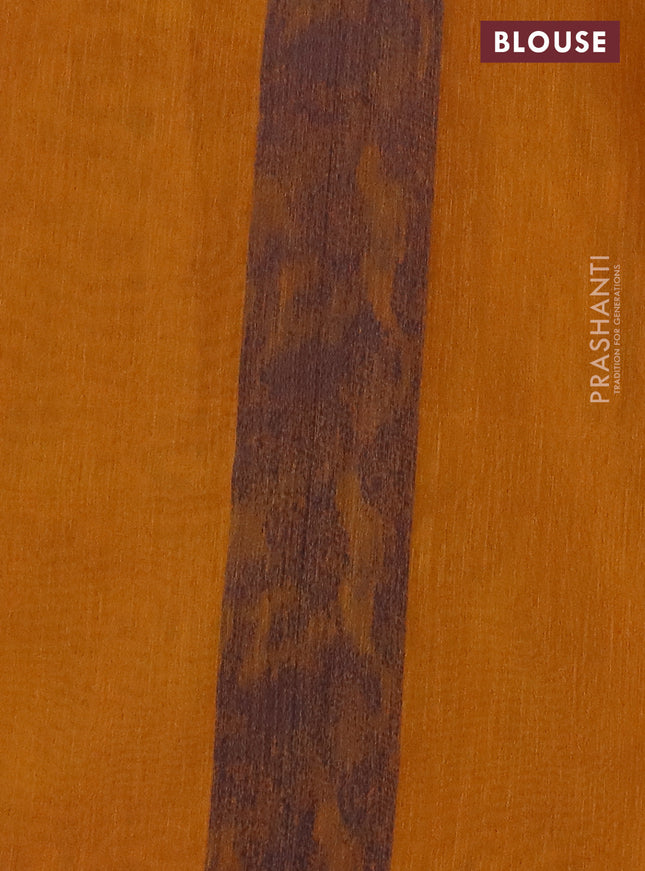 Banarasi semi matka saree mustard yellow with allover thread weaves in borderless style