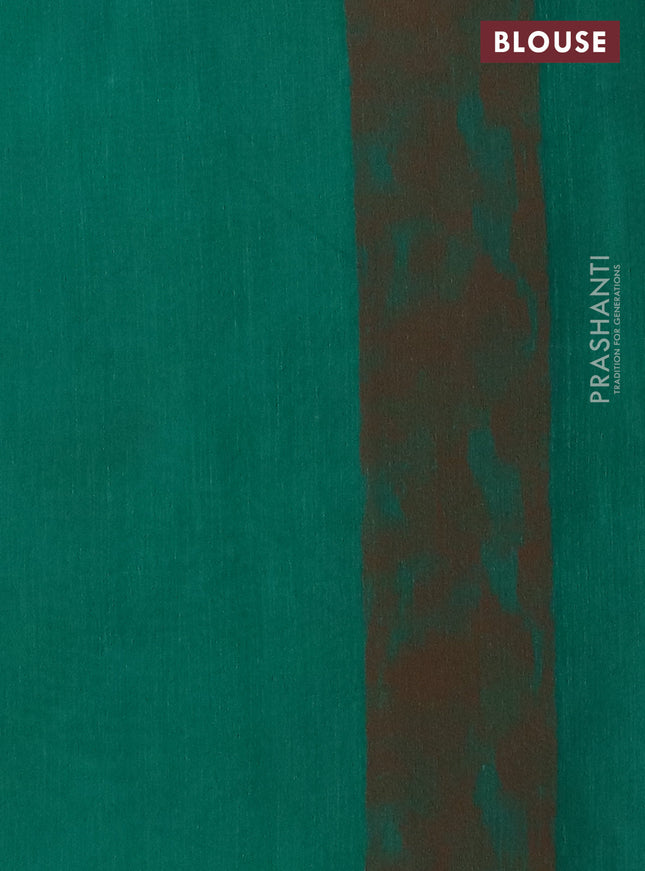 Banarasi semi matka saree green with allover thread weaves in borderless style
