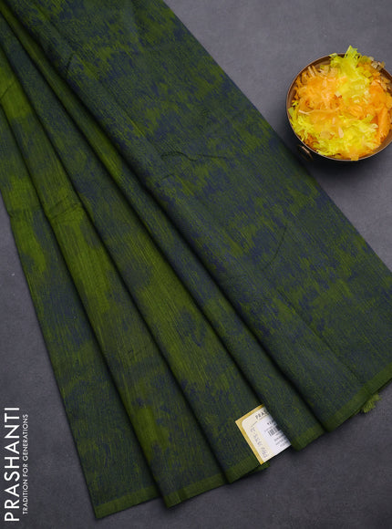 Banarasi semi matka saree light green with allover thread weaves in borderless style