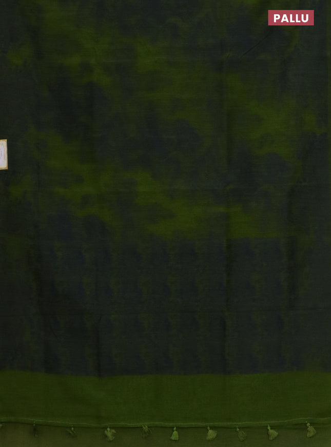 Banarasi semi matka saree light green with allover thread weaves in borderless style