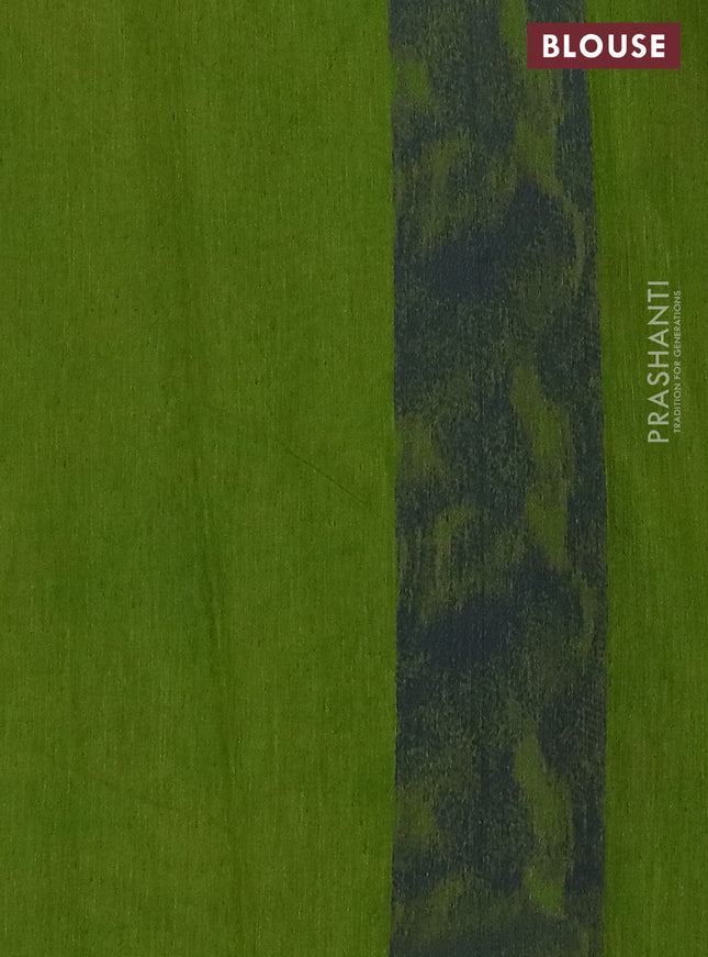 Banarasi semi matka saree light green with allover thread weaves in borderless style