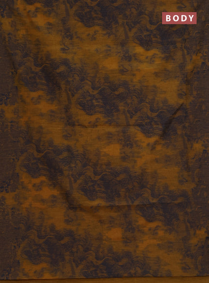 Banarasi semi matka saree mustard yellow with allover thread weaves in borderless style