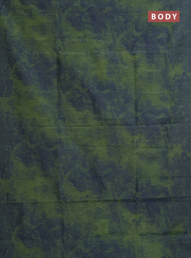 Banarasi semi matka saree sap green with allover thread weaves in borderless style