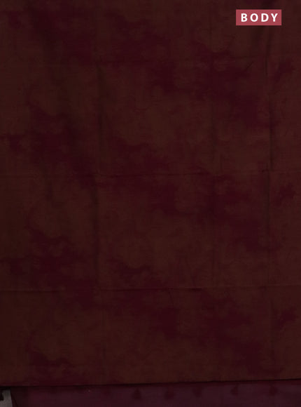 Banarasi semi matka saree wine shade with allover thread weaves in borderless style