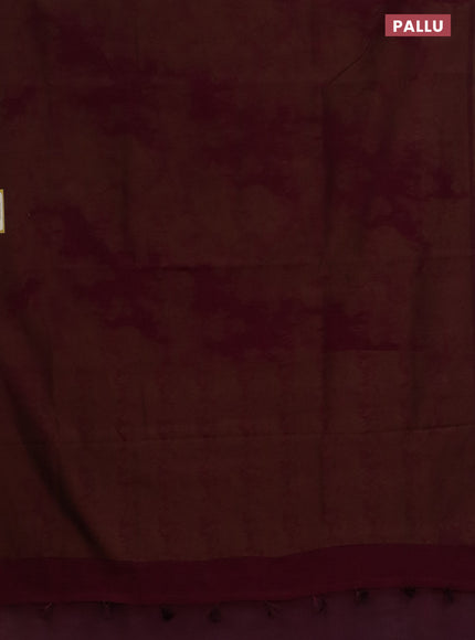 Banarasi semi matka saree wine shade with allover thread weaves in borderless style