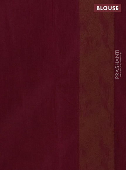 Banarasi semi matka saree wine shade with allover thread weaves in borderless style