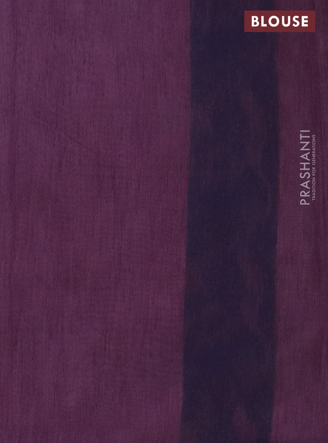 Banarasi semi matka saree purple shade with allover thread weaves in borderless style