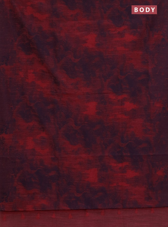 Banarasi semi matka saree dark peach pink with allover thread weaves in borderless style