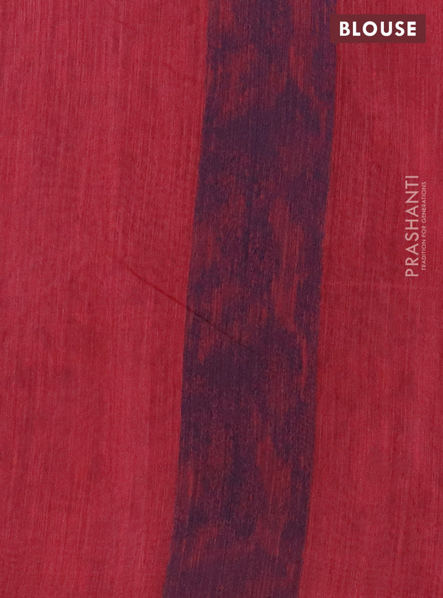 Banarasi semi matka saree dark peach pink with allover thread weaves in borderless style