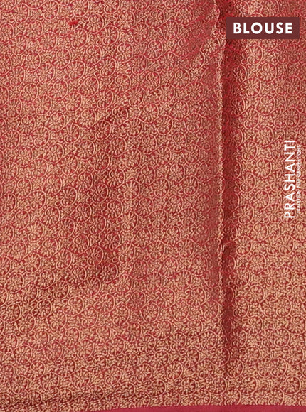 Banarasi semi matka saree sandal and maroon with thread & zari woven buttas and banarastyle border